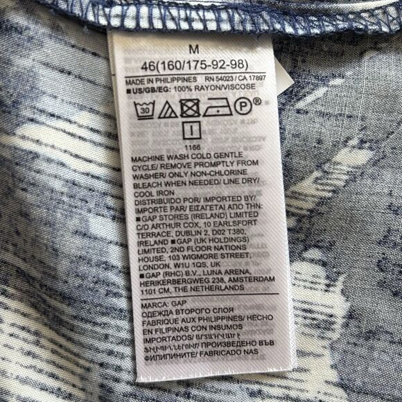 Gap Dress Women M Navy White Floral Tropical Pockets Mini Poolside Beachy Cruise - Picture 4 of 12